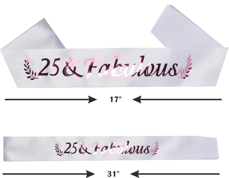 25th Birthday Gifts for Women, 25th Birthday Tiara and Sash, 25 Fabulous Sash and Crystal
