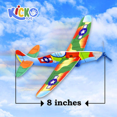 Kicko Flying Glider Plane - 48 Assorted Styrofoam Gliding Airplanes - Party Favors, Toys