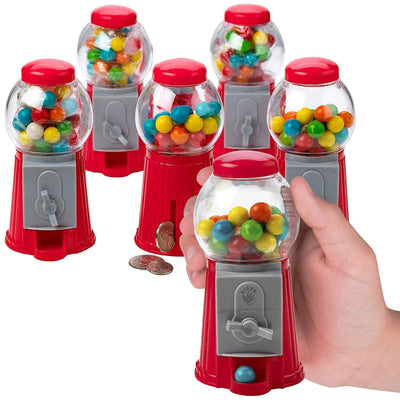 Kicko 5 Inch Gumball Machine - 6 Pieces Classic Candy Dispenser - Perfect for Birthdays