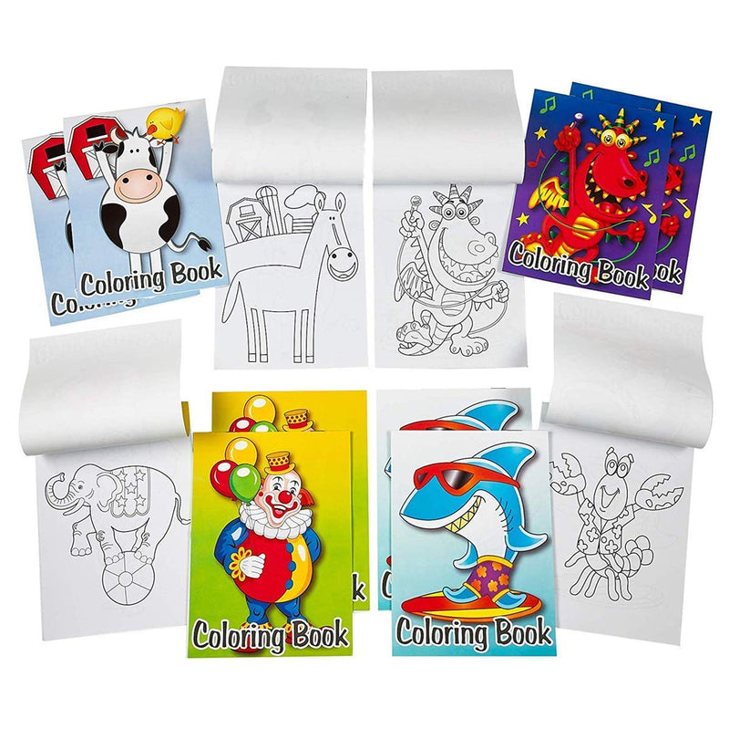 Kicko Mini Coloring Book - 12 Pieces of Assorted Activity Sheets - 6 Pages Each - Perfect