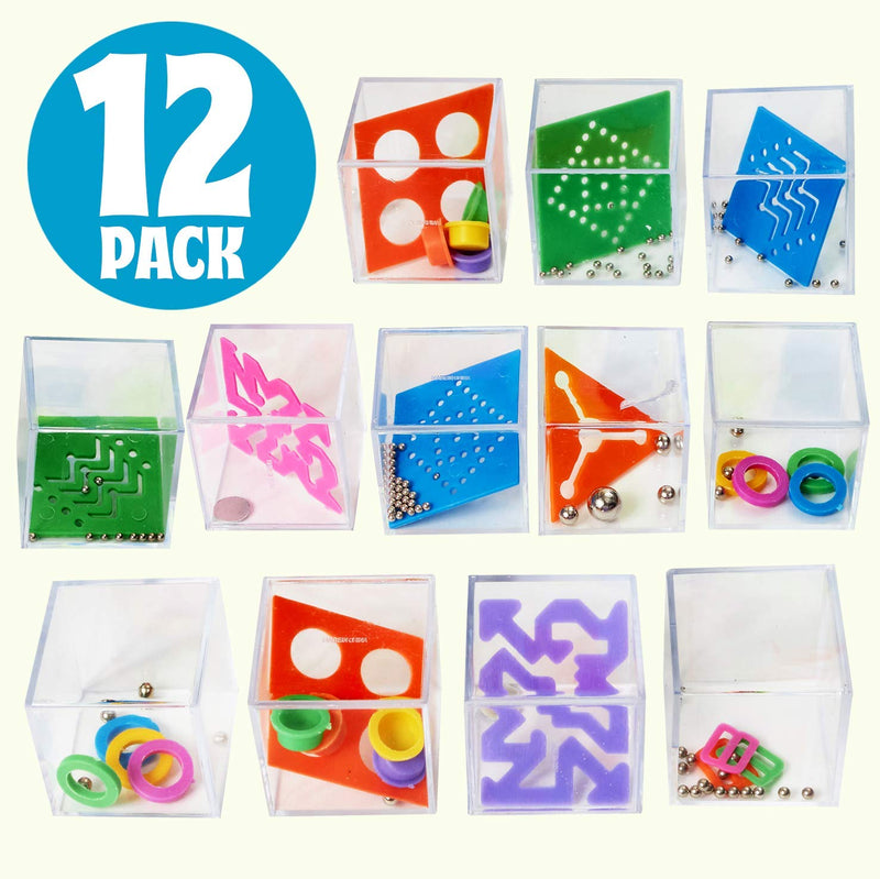 Kicko Assorted Mind Teaser Puzzle - 12 Pack - Pocket Size Toys for Mental Development