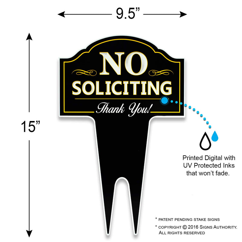 No Soliciting Outdoor Metal Yard Sign For Home, House And Business | Stylish Laser Cut