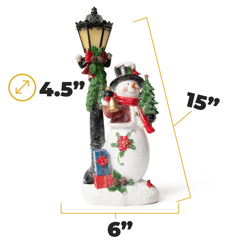 VP Home Christmas Snowman with LED Glowing Cardinal Holiday