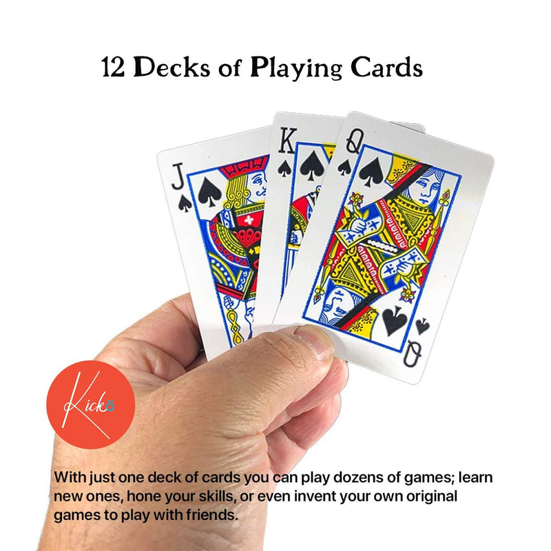 Kicko 12-Decks Playing Cards - Blue and Red, Red Printed Box Individual Packing For Party