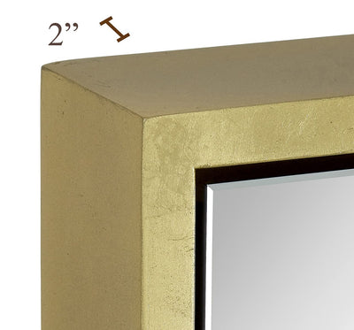 Clean large modern frame gold leaf wall mirror premium silver backed floating glass