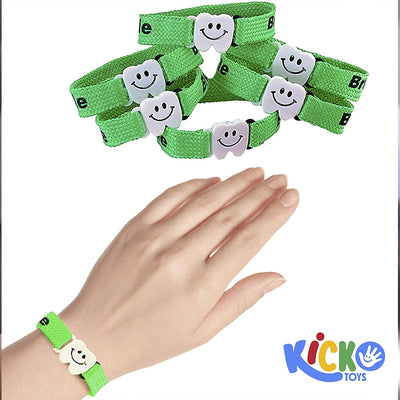 Kicko Tooth Sayings Woven Bracelets for Dentists Prizes and Party Favors - 96