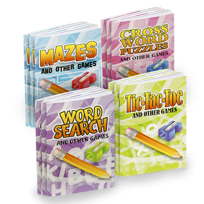 Kicko Mini Game Book Assortment - 12 Pack - 3 x 2 Inches - for Kids, Party Favors