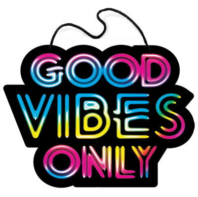 Bigtime Signs Good Vibes Only Sign - Cute Positive Hanging Decor for Home, Bedroom, Office