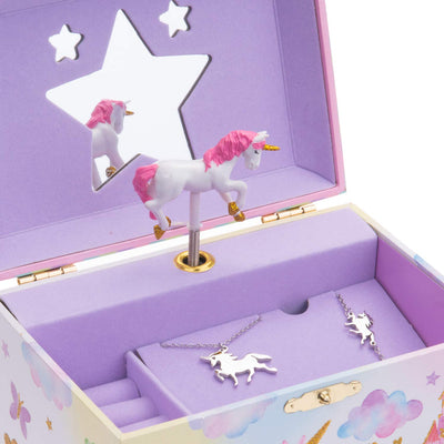 Jewelkeeper Unicorn Music Box & Little Girls Jewelry Set - 3 Unicorn Gifts