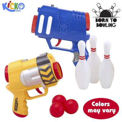 Kicko Bowling Pin Blaster Set - 2 Pack - 5 Inch - for Kids Party Favors, Birthday Parties