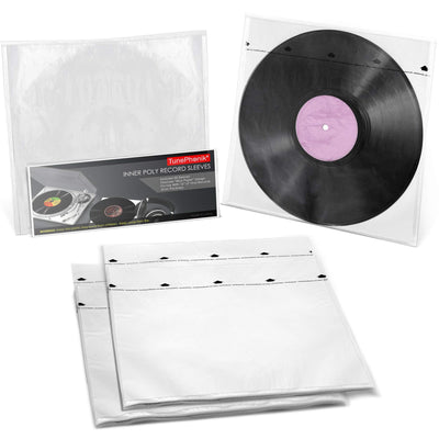 TunePhonik Inner Poly Record Sleeve w/Rice Paper Design to Protect 12" LP Vinyl Records