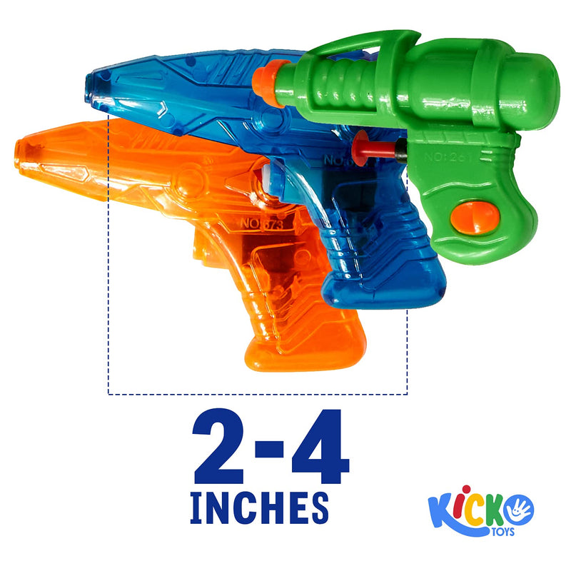 Kicko Small Squirt Guns for Kids - 25 Pieces Water Squirting Toys Assortment - Plastic