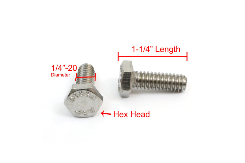 3/8"-16 X 1-1/4" (25pc) Stainless Steel (18-8) Carriage Screw