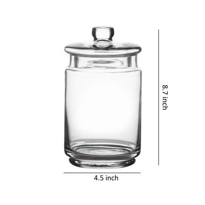 Whole Housewares Clear Glass Apothecary Jars-Cotton Jar-Bathroom Storage Organizer