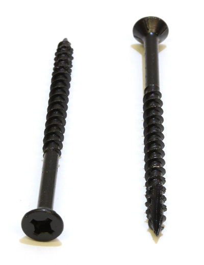 8 x 2-1/2" Black E-Coat w/Lube Phillips Flat Head Wood Screw, (100 Pack), Self Tapping