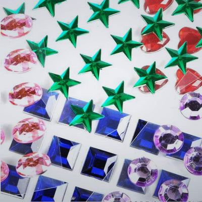 Kicko Self-Adhesive Jewels - 500 Pc - 0.5 inches Colorful Shiny Rhinestone Stickers