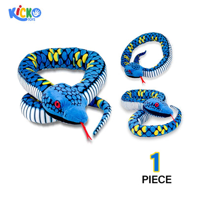 Kicko Plush Snake with Diamond Pattern - 1 Piece Assorted Colors - 70 Inch - Giant Stuffed