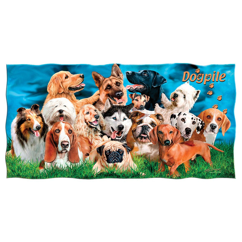 Dogpile Golden Retriever German Shepherd Pug and Friends Super Soft Plush Cotton Beach