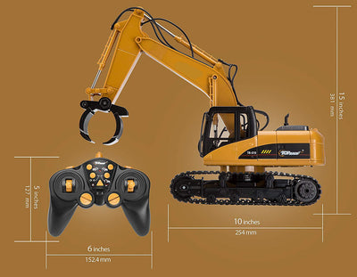 15 Channel Remote Control Rc Fork Excavator, Construction Grapple Fork Tractor