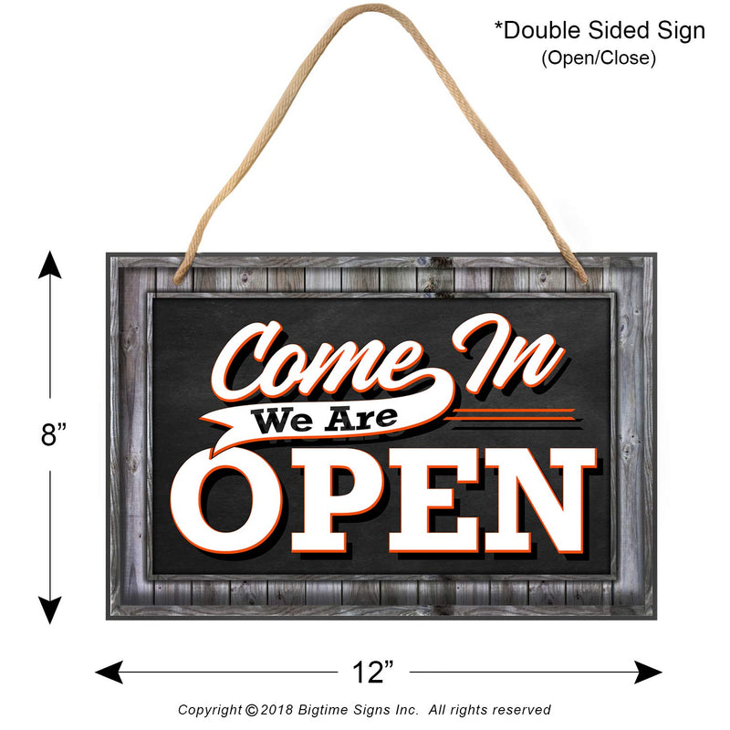 Signs Open Closed Sign For Business Door - Reversible Double Sided With Rope For Hanging