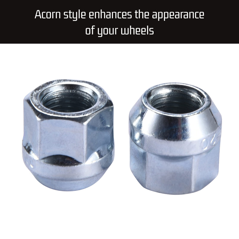 Open Ended Lug Nuts - Chrome Locking Car Lug Nuts Set - Wheel Lug Nuts