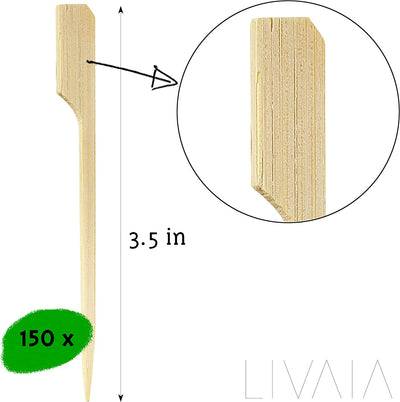 Bamboo Skewers For Appetizers: 150 Bamboo Sticks And Cocktail Skewers Sticks