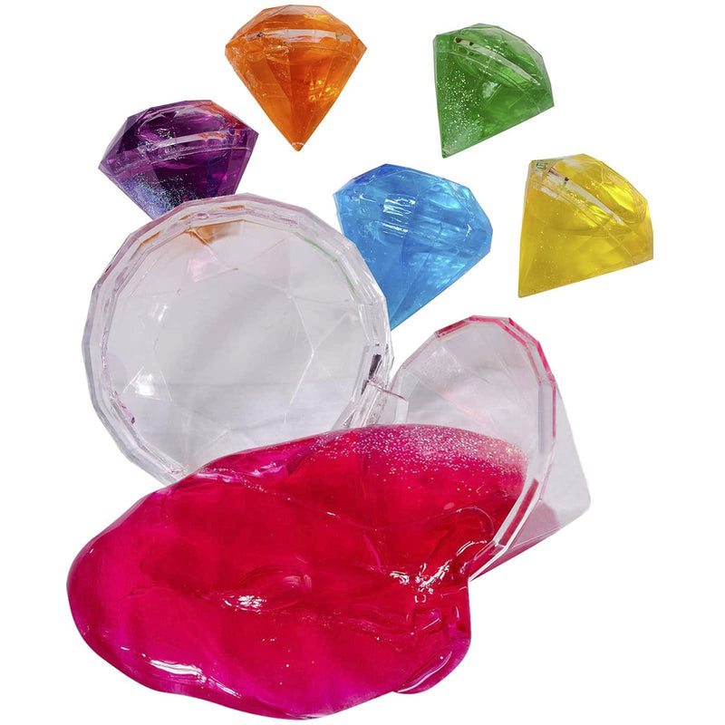 Kicko Diamond Glitter Putty - 6 Pack Assorted Color Putty in Gem Shaped Container