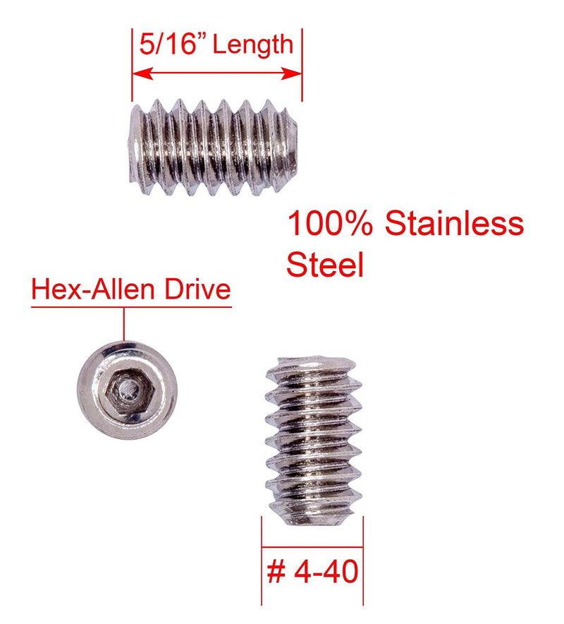 440 X 516 Stainless Set Screw With Hex Allen Head Drive And Oval Point 100 Pc 18