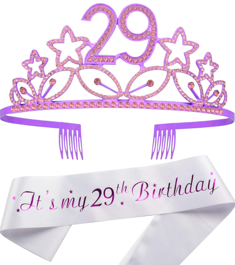 29th Birthday, 29th Birthday Gifts for Women, 29th Birthday Tiara, 29th Birthday Sash