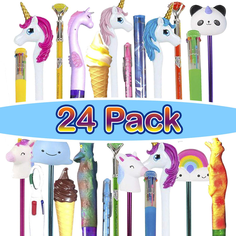 icko Pen Assortment - 24 Pack - Character Pen, Art Activity, Birthday Present, Christmas