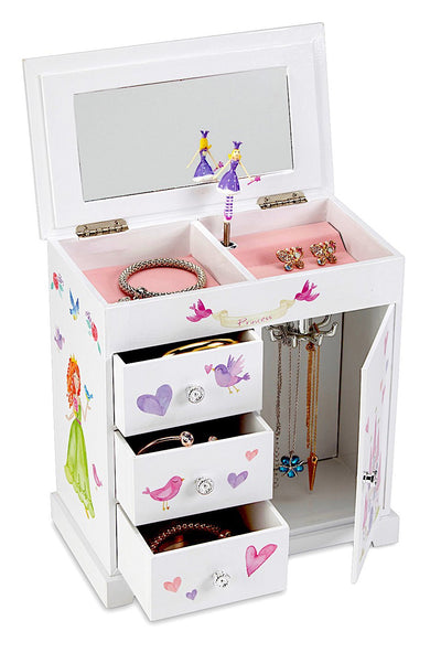 Jewelkeeper Unicorn Musical Jewelry Box with 3 Pullout Drawers, Fairy Princess and Castle