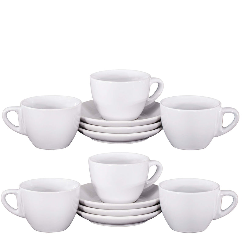 Cappuccino Cups with Saucers by Bruntmor - 6 ounce - Set of 6