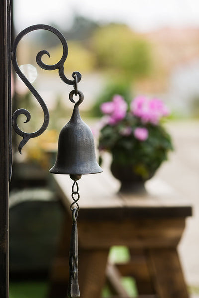 2WAYZ Dinner Bell, Cast Iron Design, Featured on an Antique Vintage Rustic Farmhouse