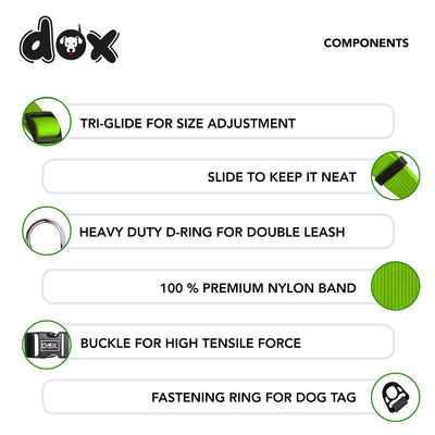 DDOXX Dog Collar Nylon, Adjustable | Many Colors & Sizes | for Small, Medium & Large Dogs