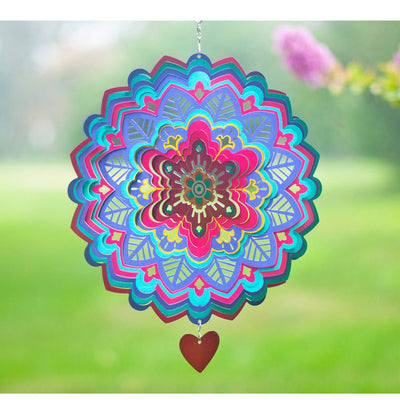 Wind Spinner Lovefly 12 inches  3D Stainless Steel  Butterfly  Laser Cut Metal