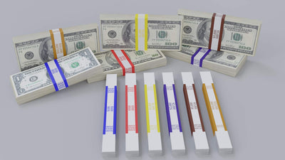 Money Bands Currency Straps- 600 Pieces Self Adhesive Color Coded Money Wrappers for Bills