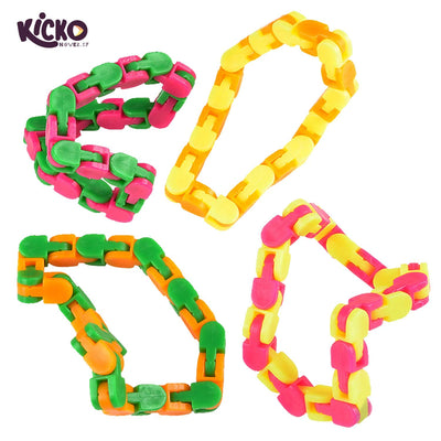 Kicko 10.75 Inch Snap and Click Puzzle - 12 Pack Brain Teaser Toys - Stimulator, Ideas