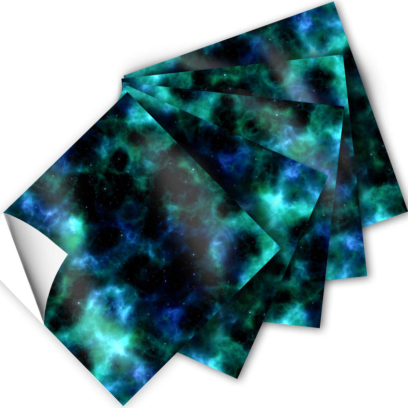 Craftopia Craft Vinyl Squares - 12 x 12-Inch Galaxy Space Patterned Sheets for Design