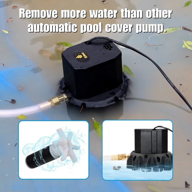 EDOU 1200 GPH Remote Control Switch On-Off Pool Cover Pump,Including 3 Adapters ,Remote