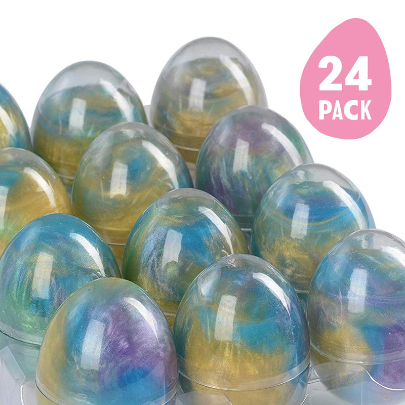 Squeeze Craft Slime Putty Easter Egg - 24 Pack, Colorful Galaxy Sludgy Gooey Fidget Kit