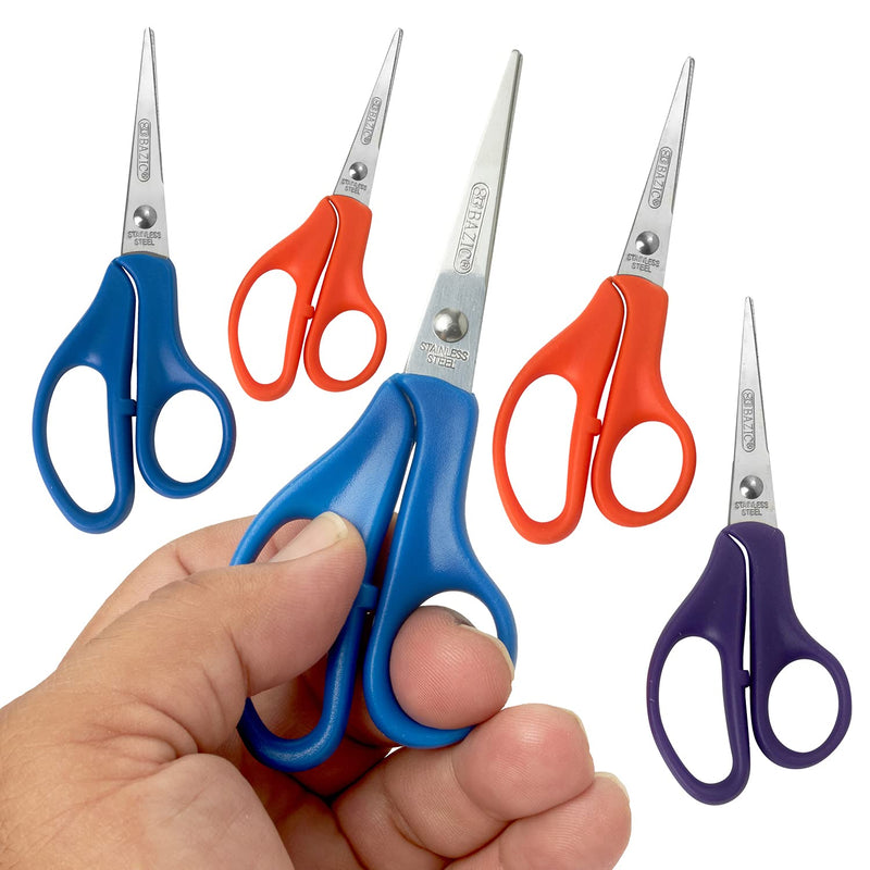 Kicko Colorful School Scissors - Pointed Tip - 5 Inch Colored Office Shears - for Arts