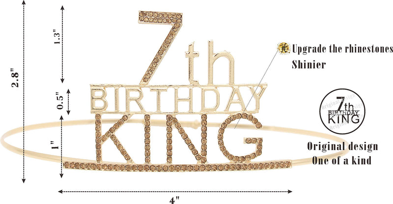 7th Birthday King Crown and Sash,7th Birthday Decorations Boys,7th Birthday Crown,7th