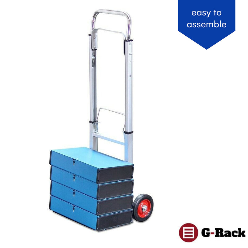 Folding Aluminium Industrial Hand Trolley - with Anti Puncture Tyres and 220LB Load