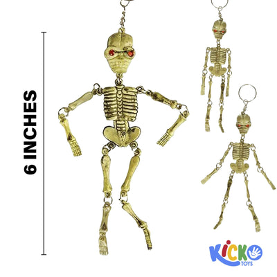 Kicko Skeleton Keychain - 12 Pack Mini Backpack Hook - Keyring for Bag and Belt Loop