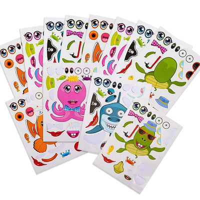 Kicko Make Your Own Stickers - Make a Sea Creature and Fish Sticker Sheets - 12 Pack