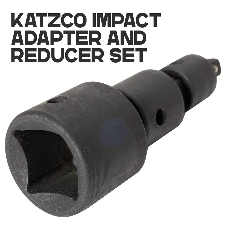 Katzco Impact Adapter and Reducer Set - 3 Pieces - Durable Impact Socket - for Home