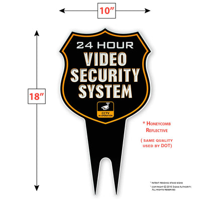 Ultra Reflective Warning 24 Hour Video Surveillance Security Camera System in Operation