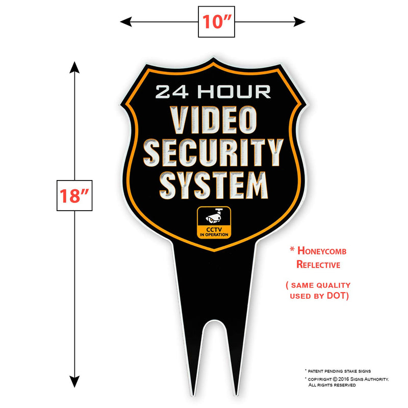 Ultra Reflective Warning 24 Hour Video Surveillance Security Camera System in Operation