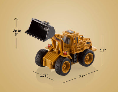 Top Race 4 Channel Mini Remote Control Front Loader Bulldozer 1:64 Scale, Mini