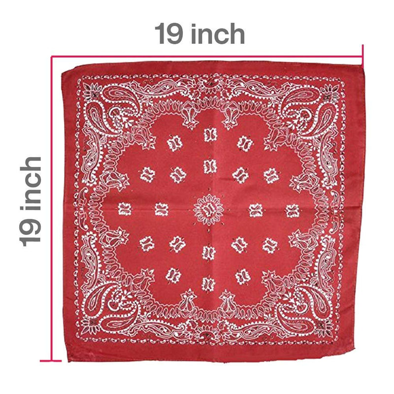 Kicko Red Paisley Bandana - 12 Pack - Multi-Purpose Red Bandana - Clothing, Shoes